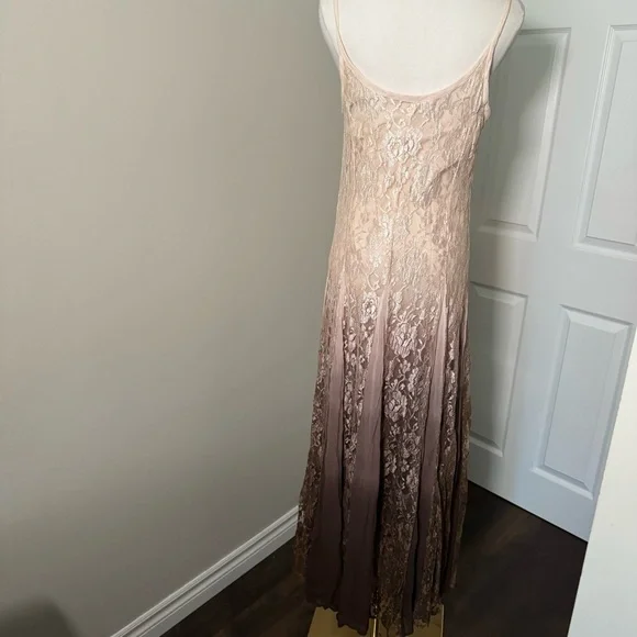 Vintage Fairycore  lace ombré maxi dress M - Picture 6 of 7